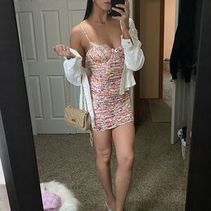 For Love And Lemons GARDENIA DRESS (Pastel Ruched Mini Dress)